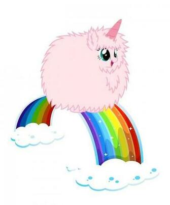 Pink Fluffy Unicorns Dancing On Rainbows
