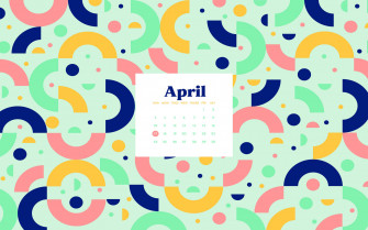 Colorful Pattern April Calendar Wallpaper