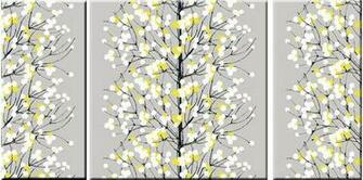 Marimekko Lumimarja Fabric Wall Art Set In Lime Yellow Grey And