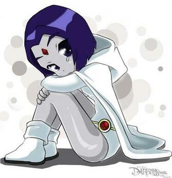 Dc Teen Titans Little White Scared Raven By Darkness1999th On