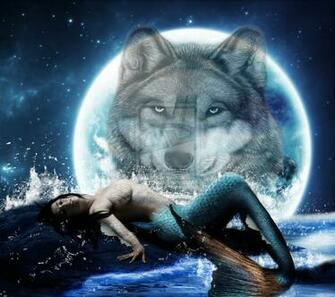 Wolf And The Moon Mermaid