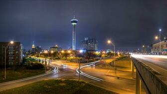 Wallpaper Texas Usa San Antonio Roads Street Night Time