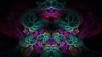 Wallpaper Fractal Flowers Patterns Colorful Full HD 1080p