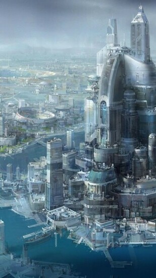 Cityscapes Futuristic Megapolis Mobile Resolutions