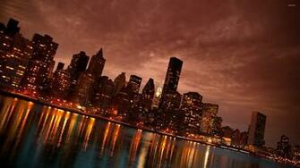 Manhattan At Night Wallpaper World