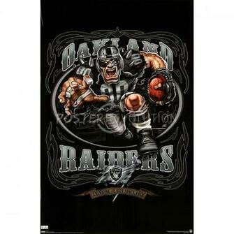 Oakland Raiders Mascot Grinding It Out Since Sports Poster