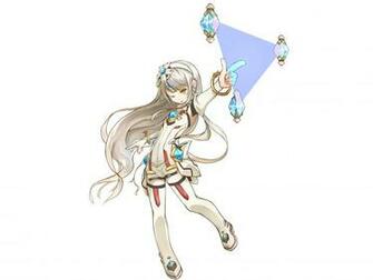 Elsword Eve Gray Hair Long Scyze White Wink Yellow Eyes