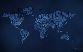 Typographic World Map Night HD Wallpaper Theme Bin Customization
