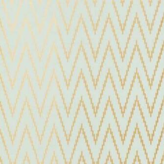 Metallic Gold Chevron Pattern Set Against An Aquamarine Background