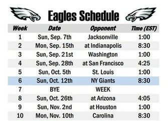 Philadelphia Eagles Schedule Printable