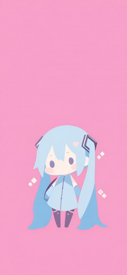 Cute Hatsune Miku Pink Wallpaper iPhone