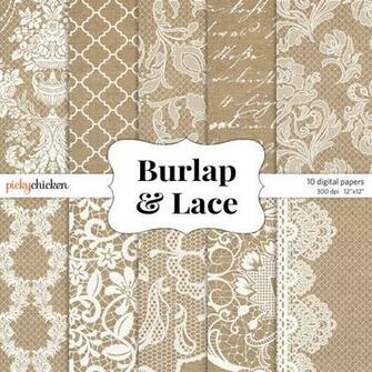 Burlap And Lace Background Digital