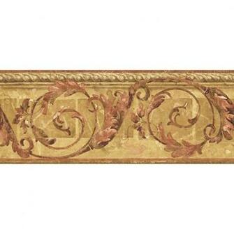 Allen Roth Mid Tone Traditional Scroll Prepasted Wallpaper