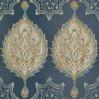 York Wallcoverings Patina Vie Henna Palm Ogee Wallpaper Ve7021