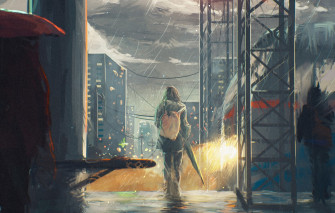Wallpaper Light Clouds Rain People Station Train Home