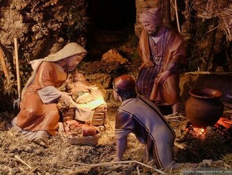 Religious Christmas Wallpaper Grasscloth