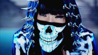 Wallpaper 2ne1 Minzy Kpop Mask Skull Spikes Chrome Hood Hat Fangs