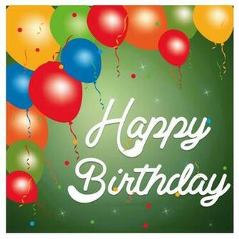 Happy BirtHDay With Balloons On A Green Background