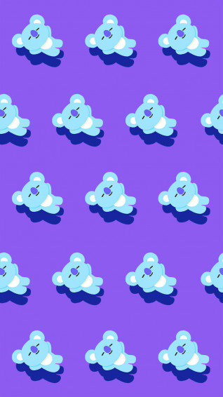 Cute Bt21 Koala Seamless Pattern Wallpaper