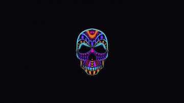 Skull Dark Minimal Wallpaper Oled Minimalist