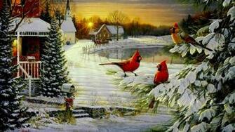 Winter Cardinals Wallpaper
