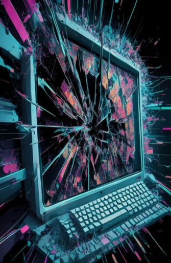 Broken Computer Screen Wallpaper