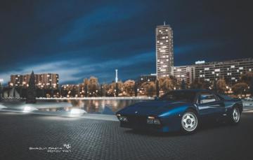 Wallpaper Auto Night Blue The City Machine Ferrari Supercar