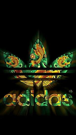 Adidas Dark Logo Pattern Shiny iPhone Se Wallpaper