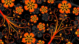 Orange Flowers Texture Vector Wallpaper