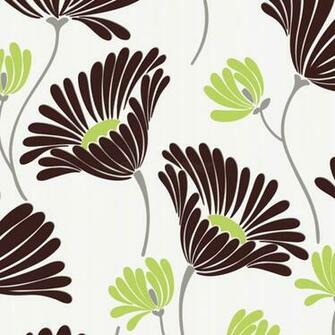 Serenity Chocolate And Lime A Stunning Contemporary Floral Wallpaper