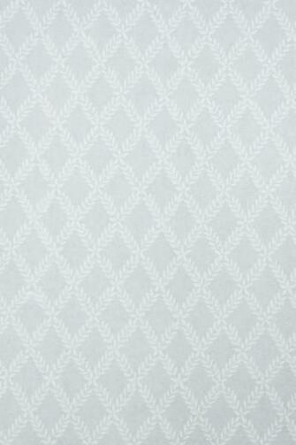 Esme Wallpaper Aqua Grey With Small White Laurel Leaf