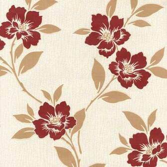 Debona Grace Cream Red Wallpaper