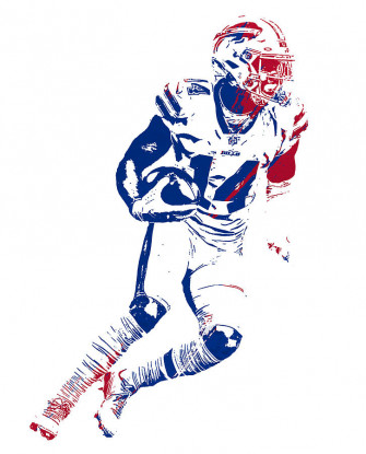 Stefon Diggs Buffalo Bills Watercolor Strokes Pixel Art Mixed