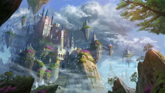 Floating Island Background Wallpaper