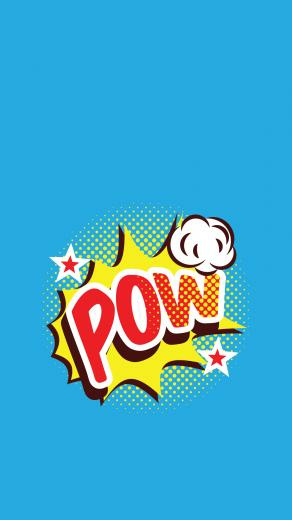 Minimal iPhone Wallpaper Cartoon Pow Text Seni