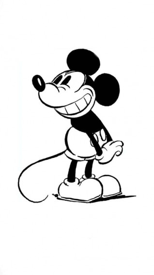 White Mickey Mouse The Iconic Cartoon Character Wallpaper