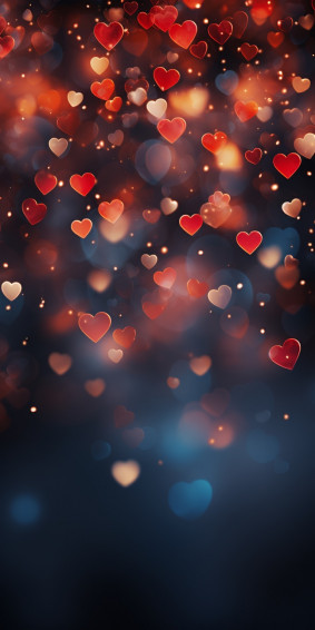 Glittering Hearts Phone Wallpaper