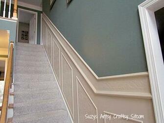 Friday Faux Carved Wainscoting Using Paintable Textured Wallpaper