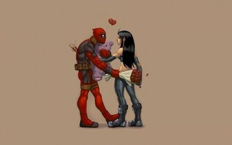 Deadpool Marvel X Flowers Rose Heart Mood Love Wallpaper Background
