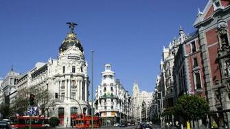 Metropolis Building Madrid Spain City Wallpaper