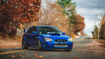 Blue Car Subaru Impreza Wrx Sti Sedan 4k Wallpaper