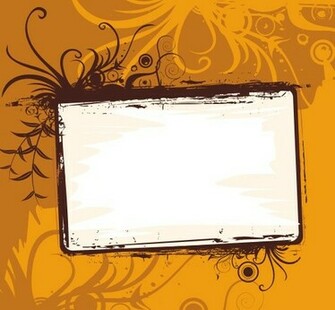 Orange Frame Vector Graphic Swirls Grungy Grunge