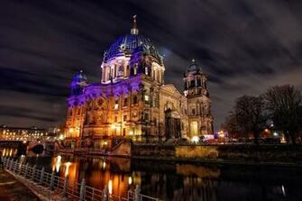 Germany Berlin River Night Cities Wallpaper