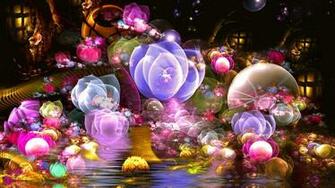 Glowing Flowers Wallpaper Wide HD