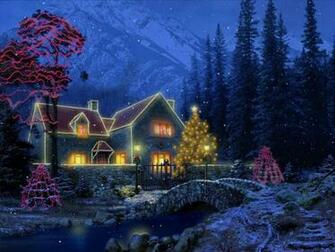 3d Christmas Cottage Desktop Laptop Ed In