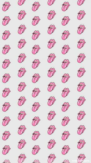 Pink Rolling Stones Tongue Lip Android Wallpaper Random