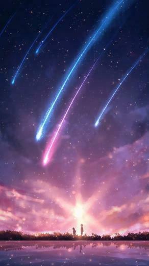 Starfall In The Night Background Phone Wallpaper Pretty