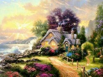 New Day Dawning Thomas Kincade Paintings Wallpaper Image