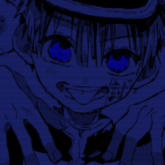 Hanako Kun Icon Pfp Blue Aesthetic Grunge Black And