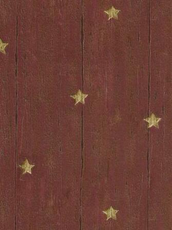 Maroon Wood Star Wallpaper Rustic Country Primitive